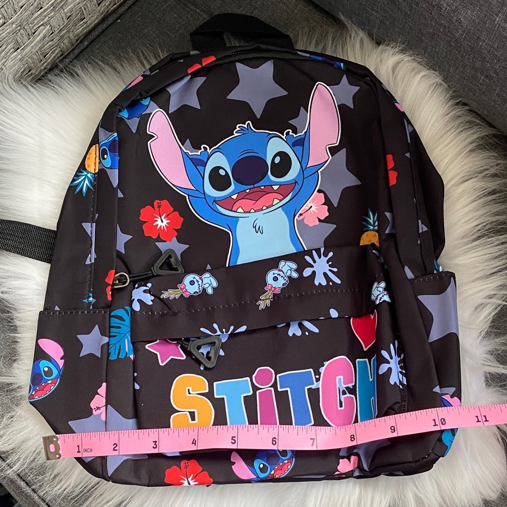 Stitch Kids Backpack in Black with Colorful Print new - Picture 4 of 4